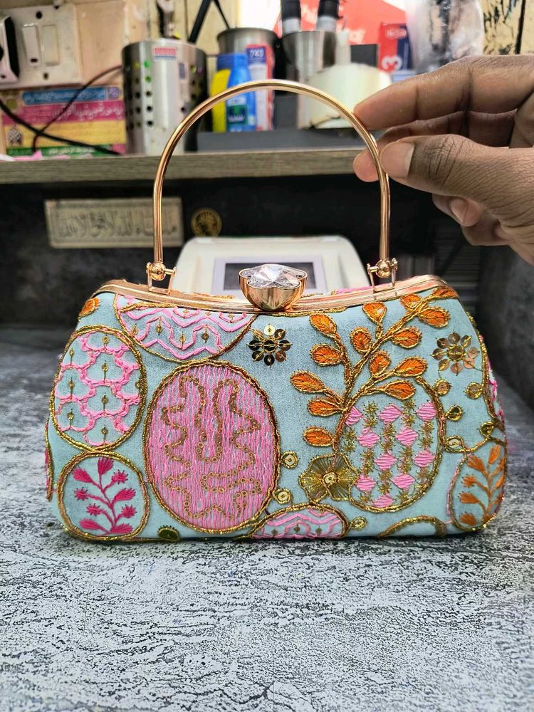 Embroidered Clutch Bag