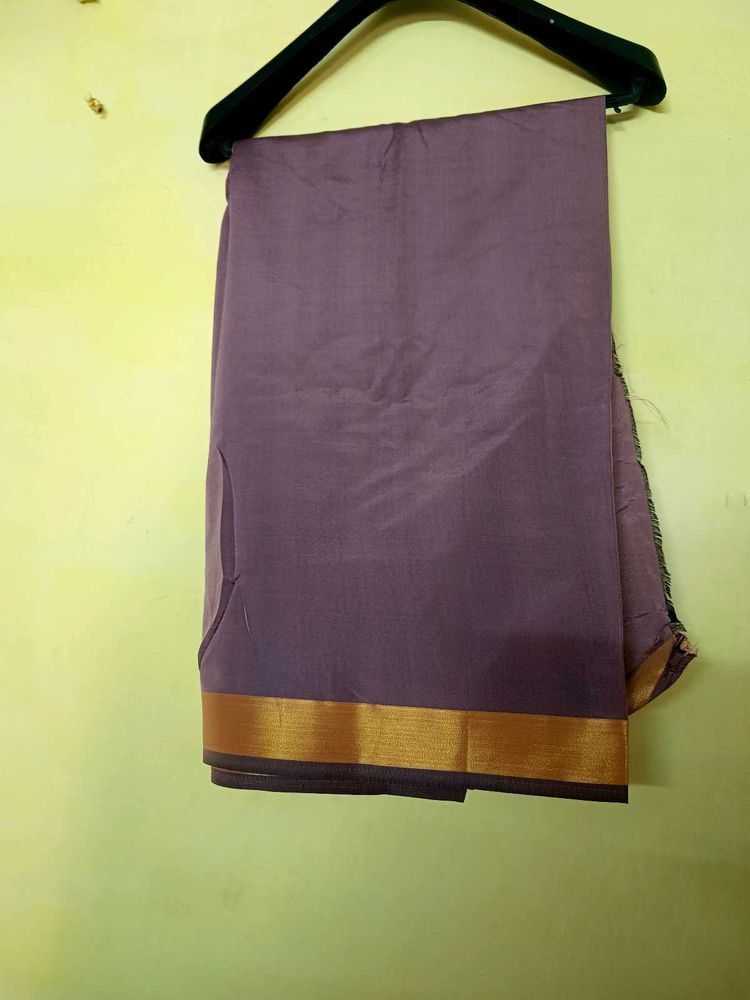🆕 Elegant Purple Cotton Saree