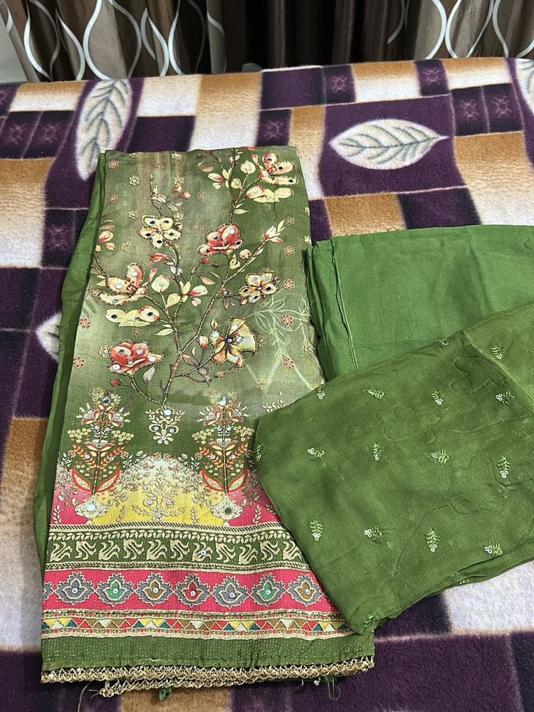 Elegant Green Floral Salwar Suit