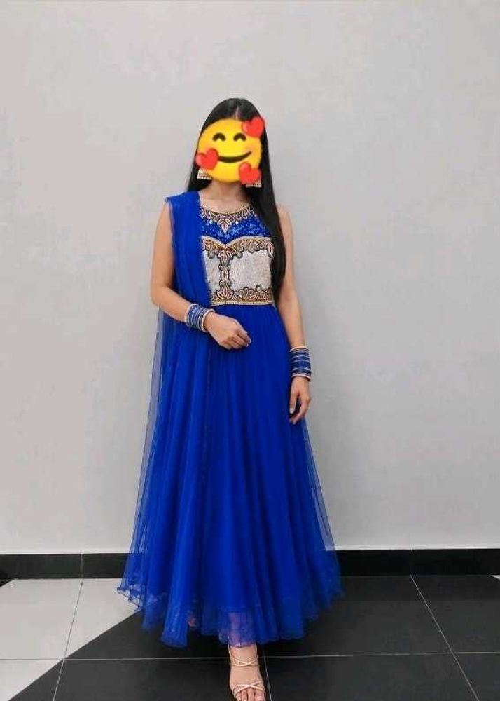 Royal Blue Embroidered suit set