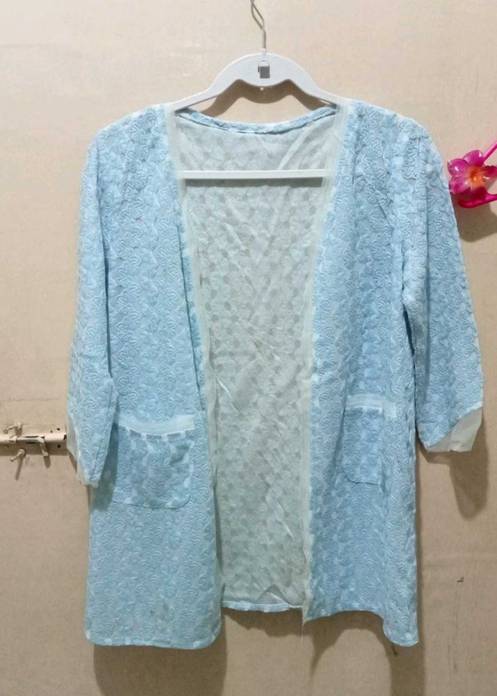 Light Blue Lace Cardigan
