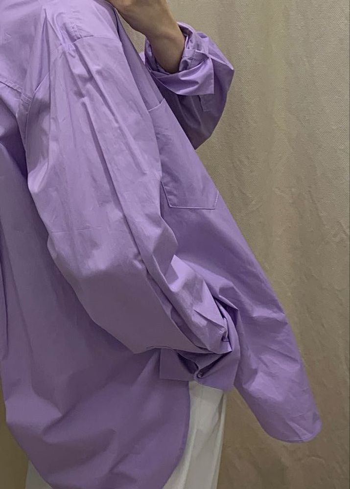 Purple Oversized Button-Up Shirt