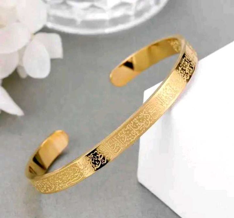 all man &amp; woman  Elegant Gold Engraved Cuff Bracel