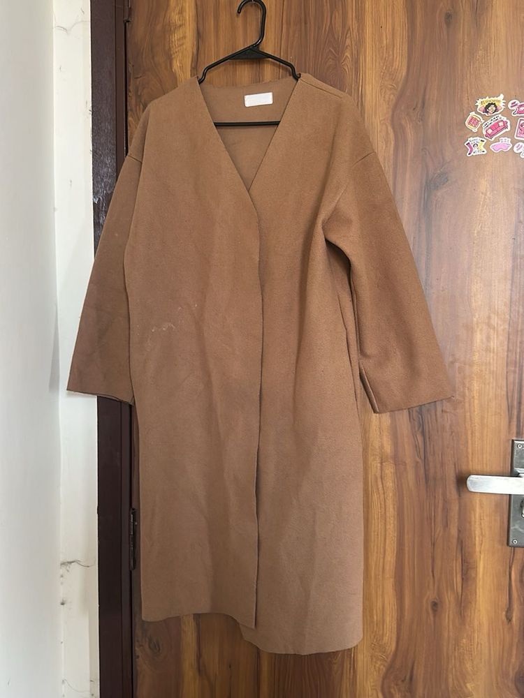 Classic Brown V-Neck Coat