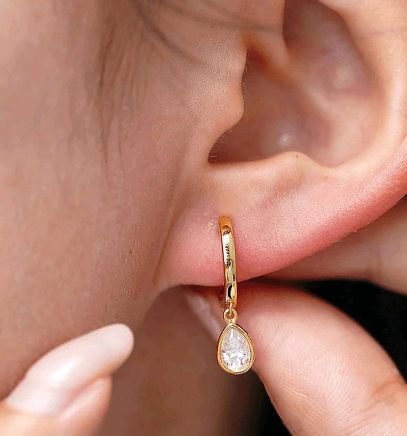 Elegant Gold Pear Drop Earrings