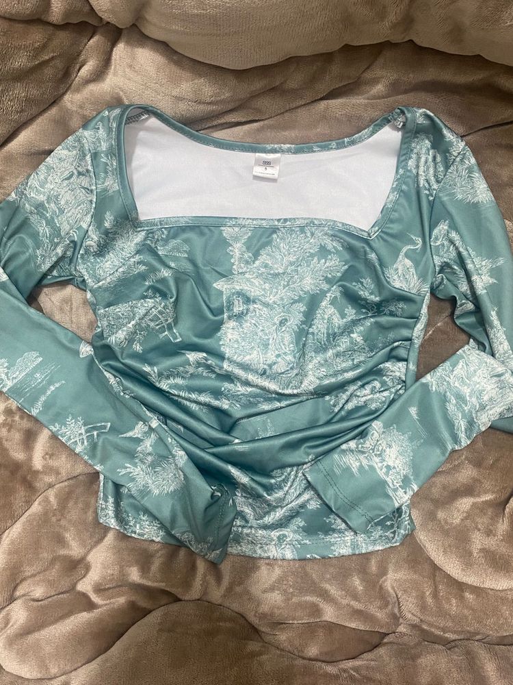 Sea Green Princess Y2k Top