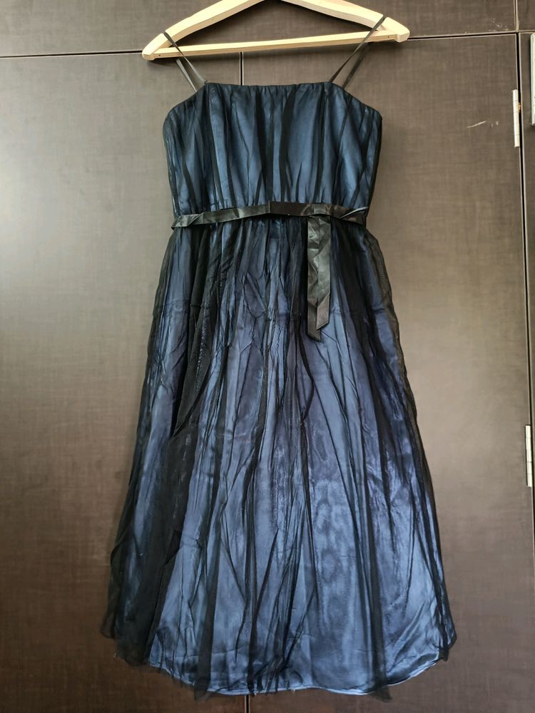 Navy Blue Net &amp; Satin Dress 🤩