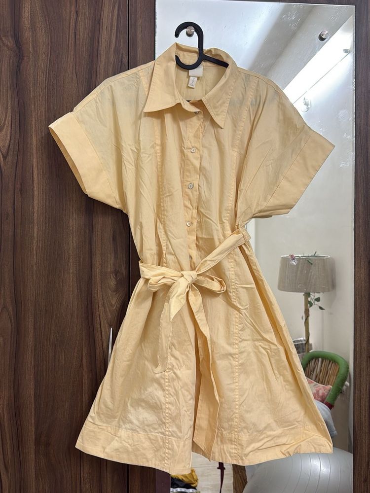 Chic Yellow Shirt Dress