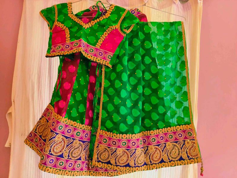 Vibrant Green Lehenga Choli Set