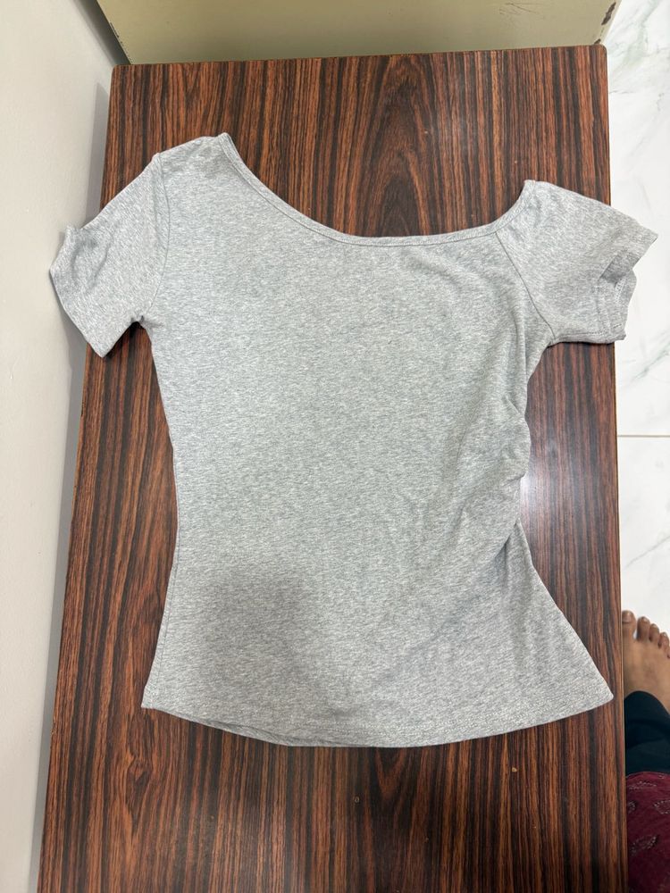 y2k one side off the shoulder top