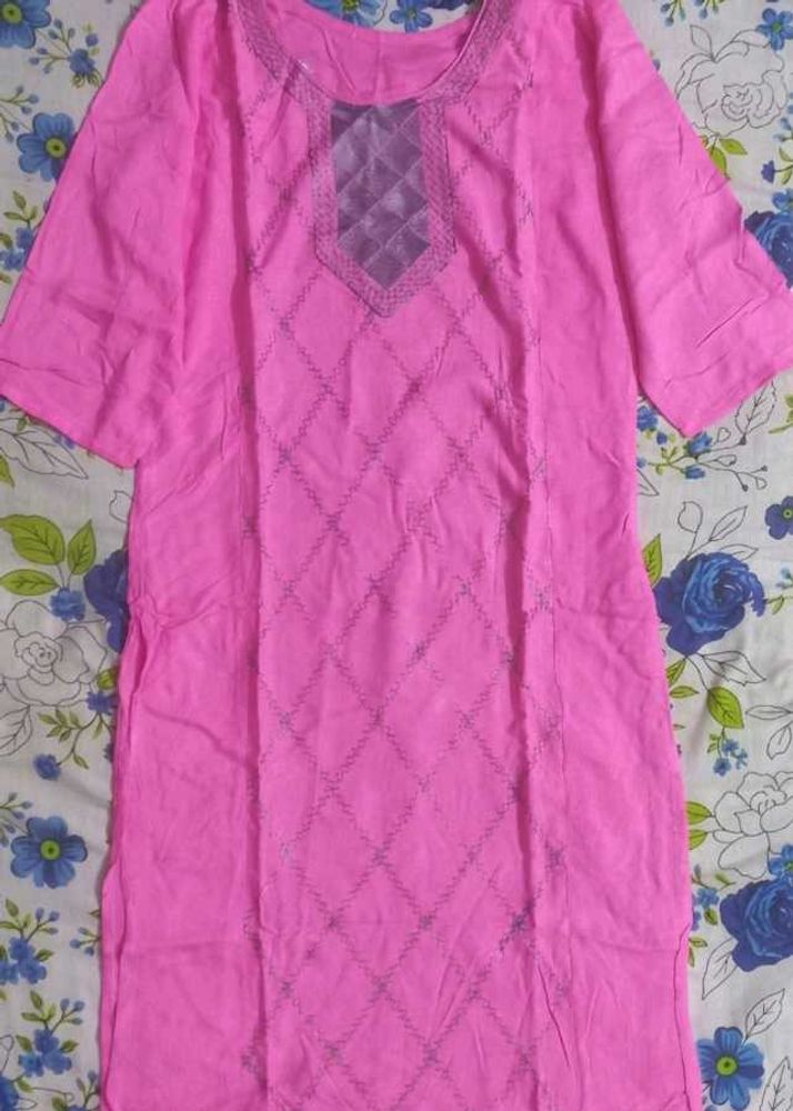 Vibrant Pink Kurta with Embellishments