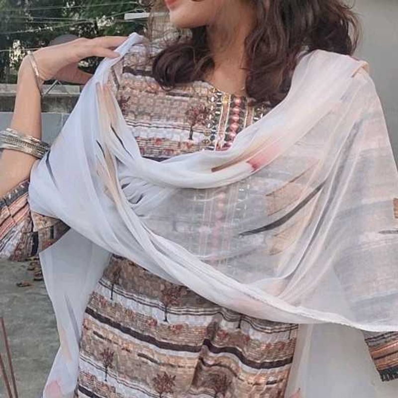 Embroidered Kurta with Mirror Work