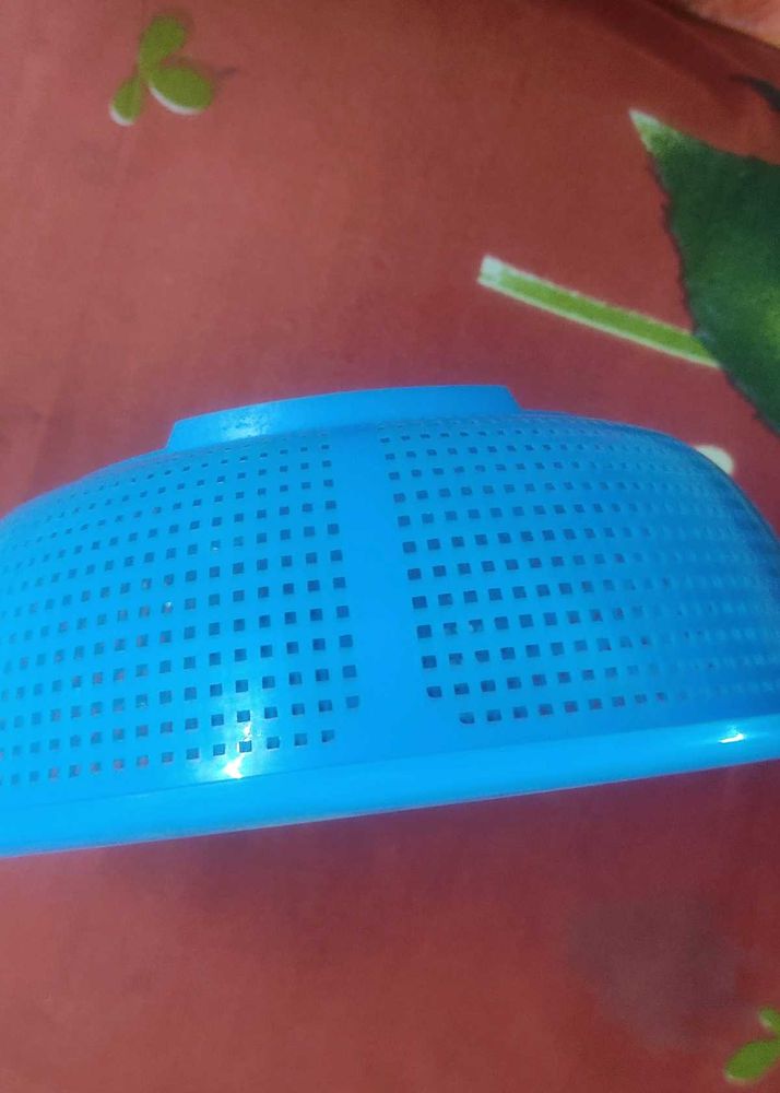 Blue Plastic Colander