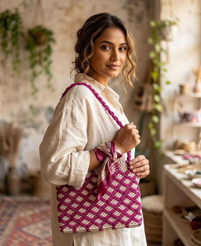 Handmade Macrame Shoulder Bag for Women