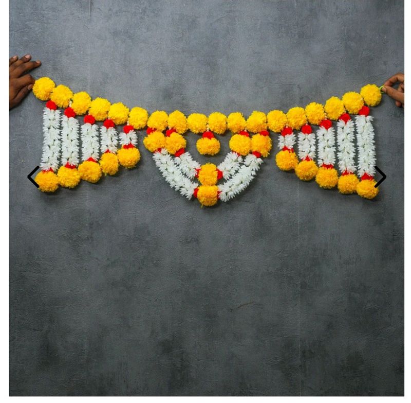 Marigold Toran With Pompom