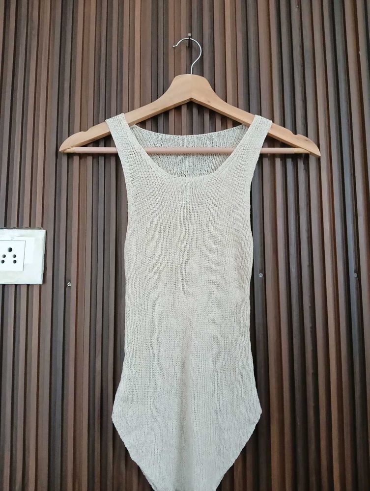 Cream Knit Tank Top