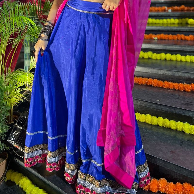 Vibrant Royal Blue Navratri Skirt