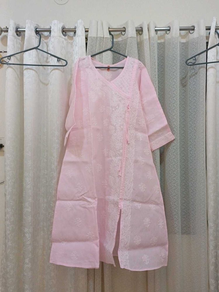Pink Chikankari Kurta