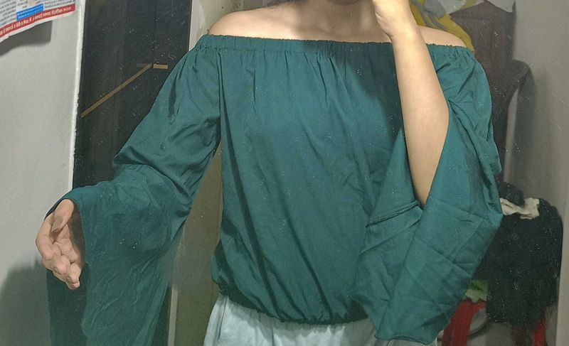 Off-Shoulder Bell Sleeve Top