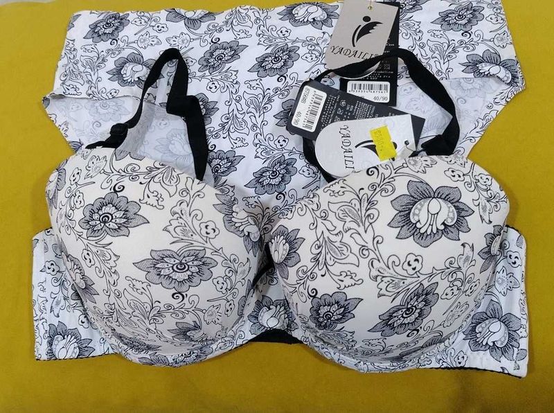 313 -- uplift soft floral print bra panty set