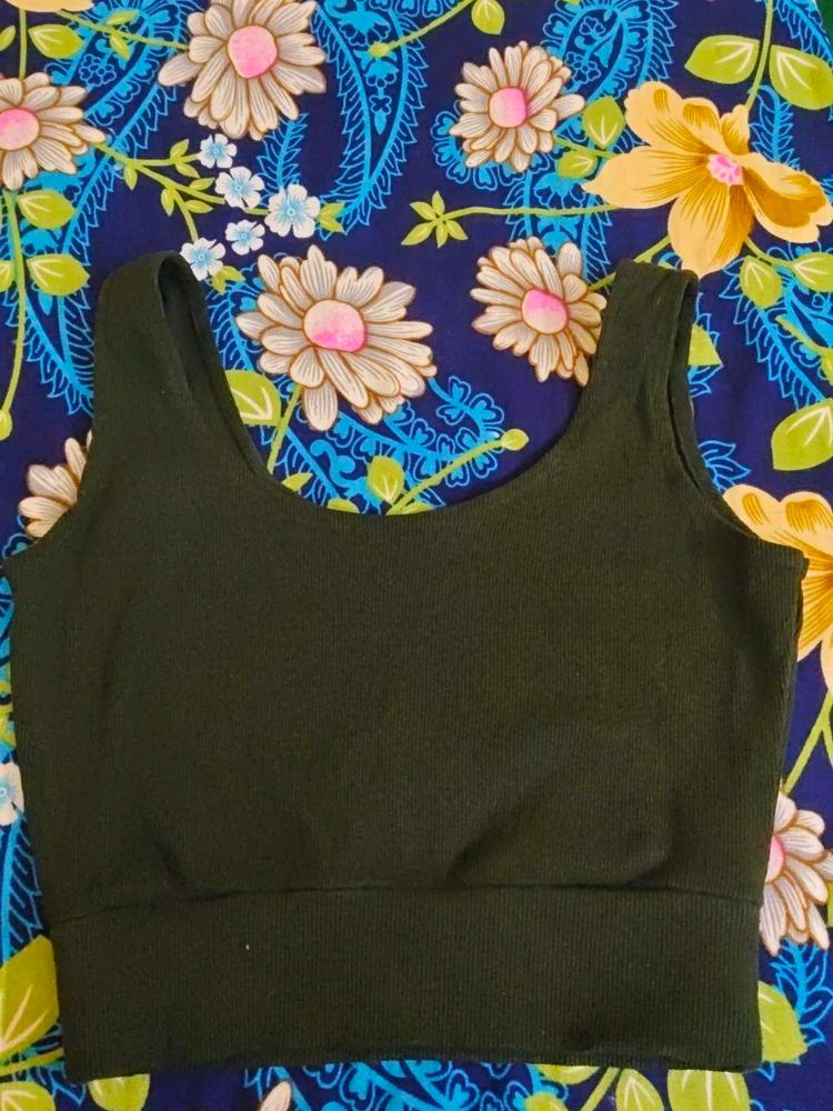 Dark Green Sports Bra