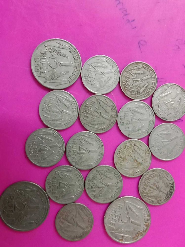 Vintage 1951 Indian Rupee 16 Coins
