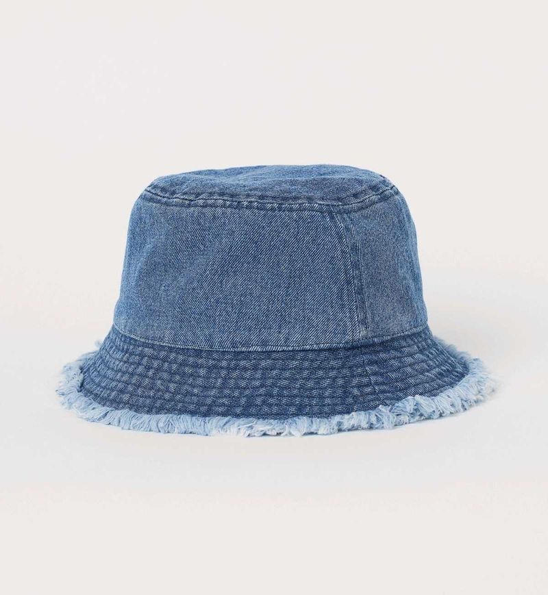 H&amp;M Denim Frayed Bucket Hat