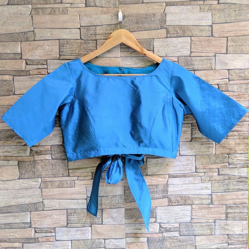 Vibrant Blue Silk Blend Blouse