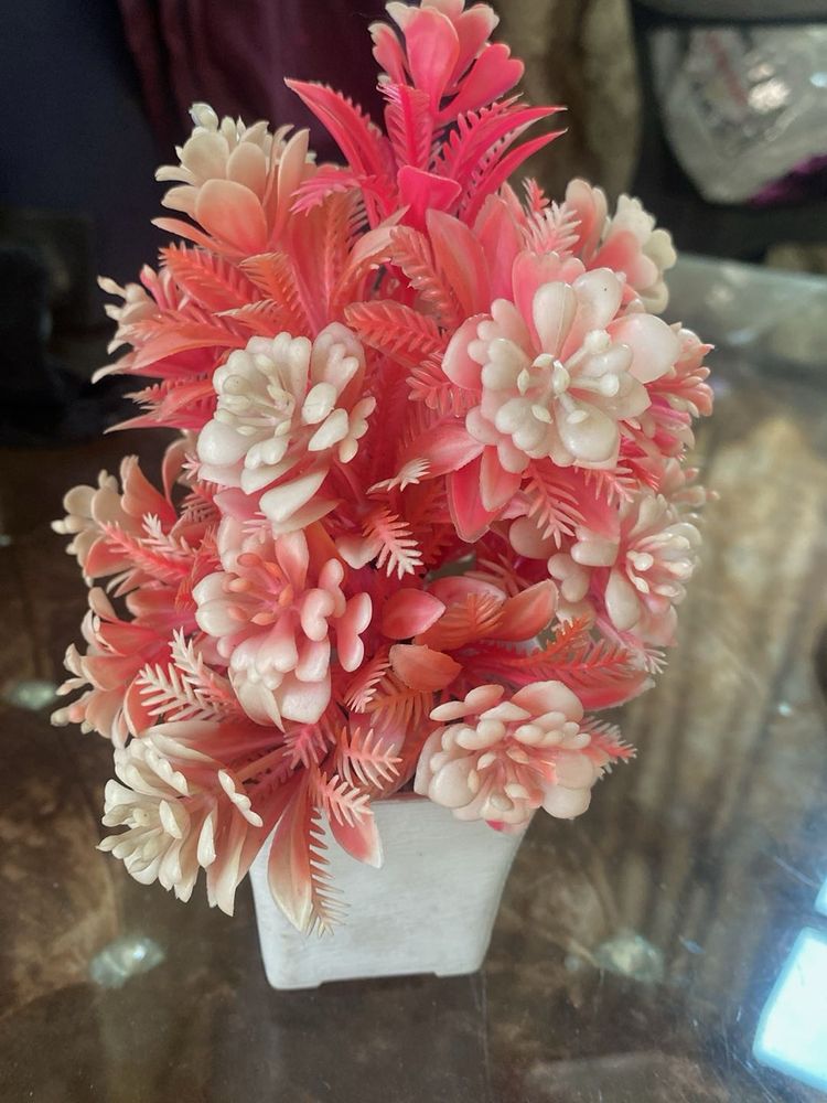 Artificial Pink &amp; White Floral Arrangement