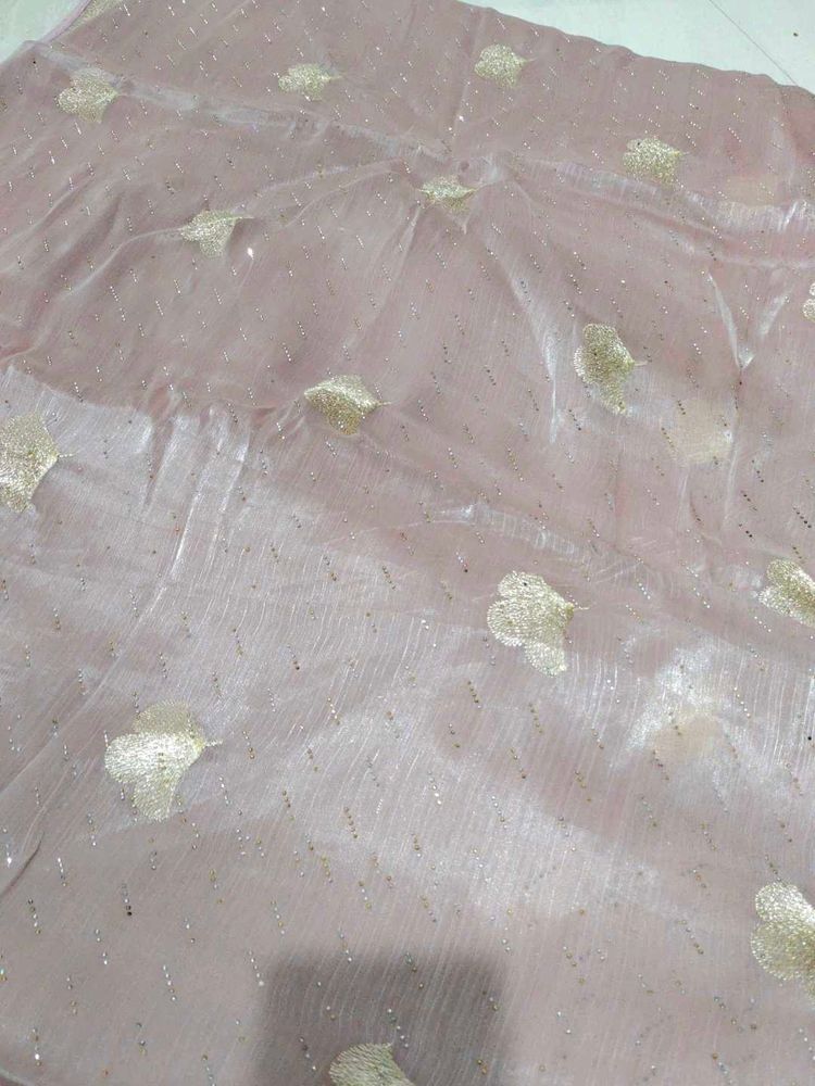 Pink Organza saree with blouse