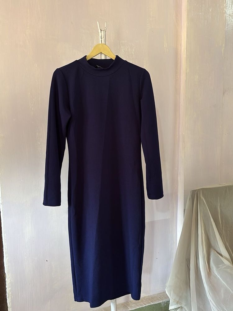 Navy Blue Bodycon Midi Dress