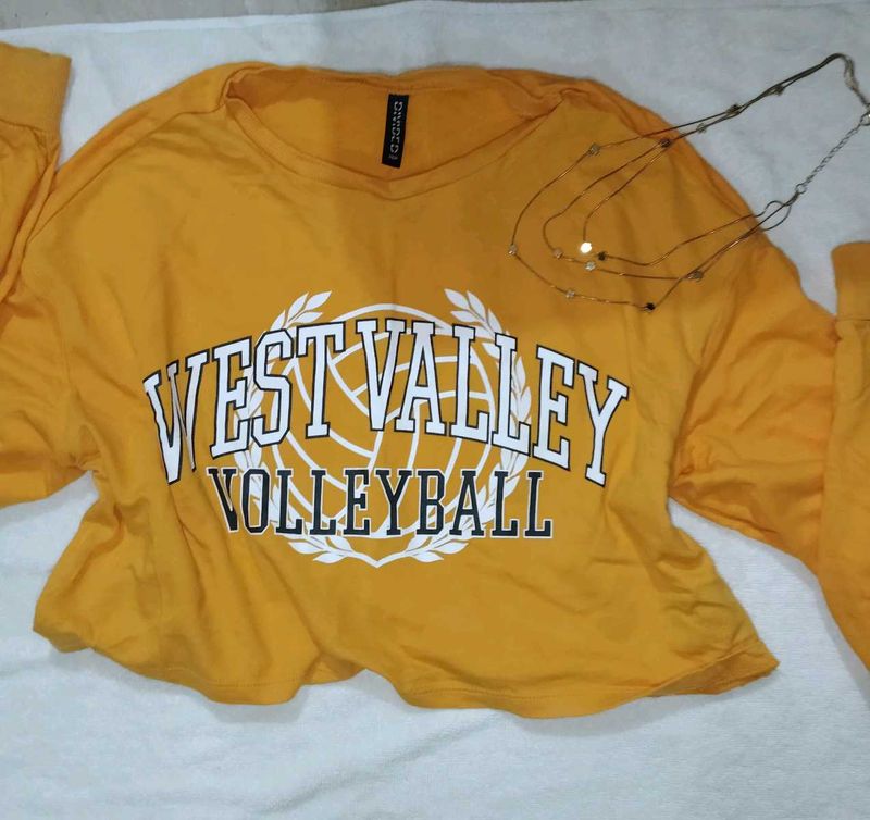 Cropped H&amp;m Sweatshirt + 1 New Necklace