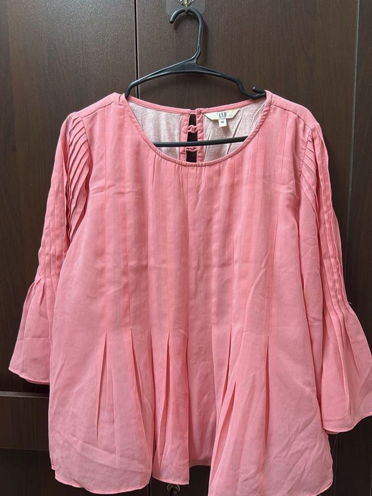 Chic Pink Bell Sleeve Top