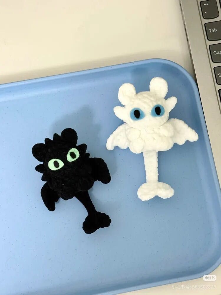 Toothless &amp; Light Fury Crochet Plush