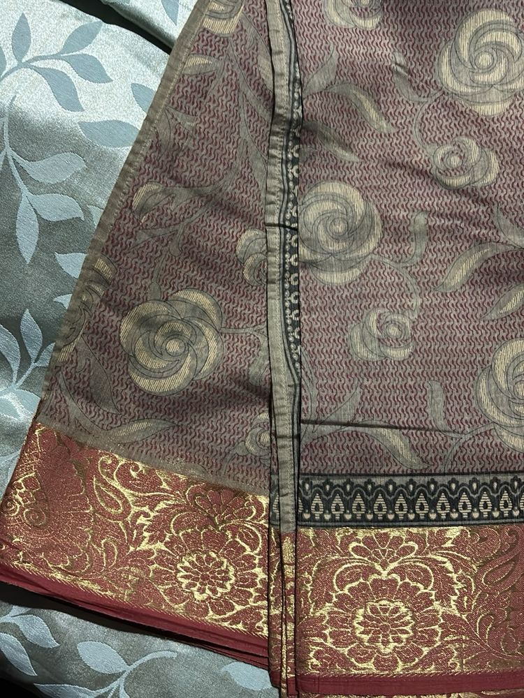 trendy brown saree