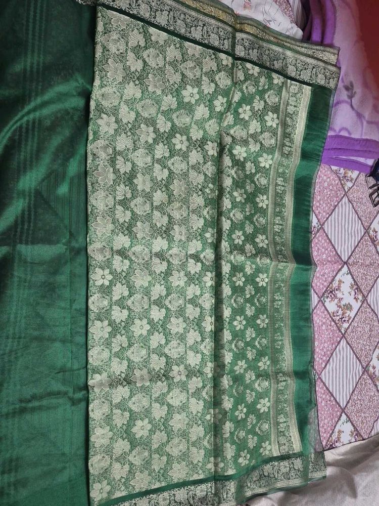 Elegant Green Silk Saree