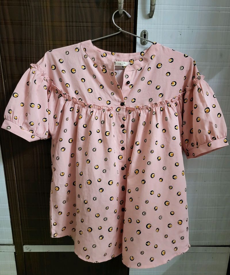 Pink Polka Dot Blouse