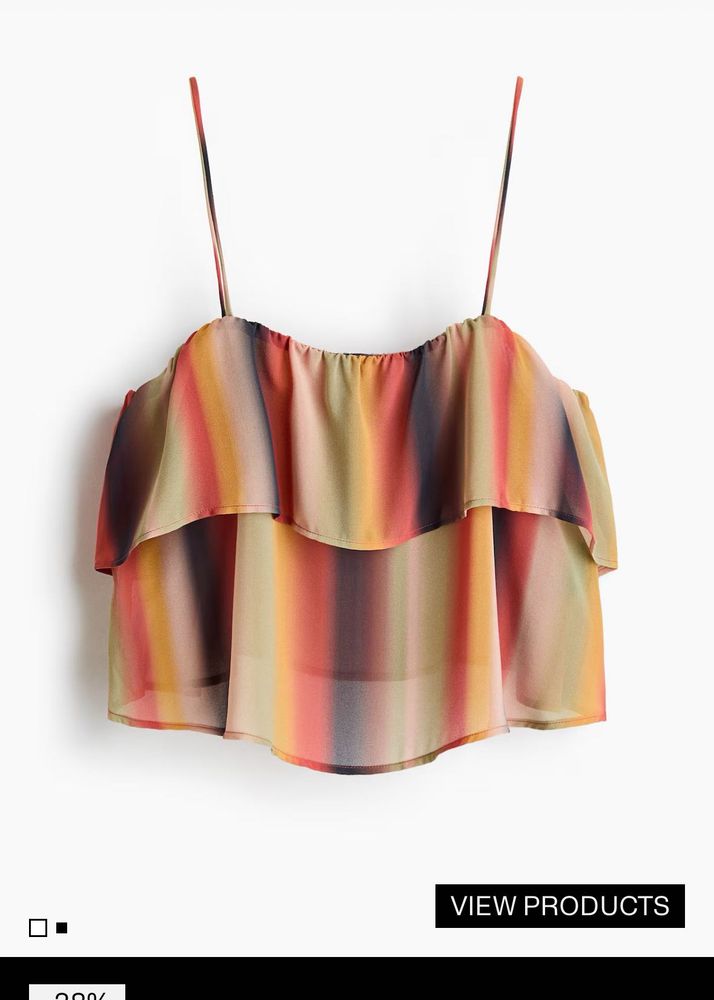 Tiered Ruffle Rainbow Striped Cami Top