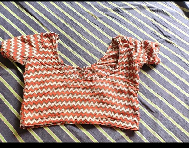 Ethnic Zigzag Pattern Blouse