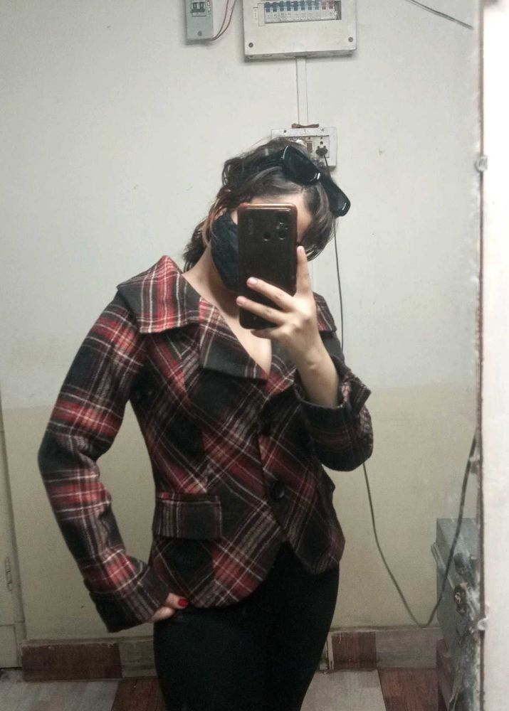Zara Vintage Plaid Blazer And Dress