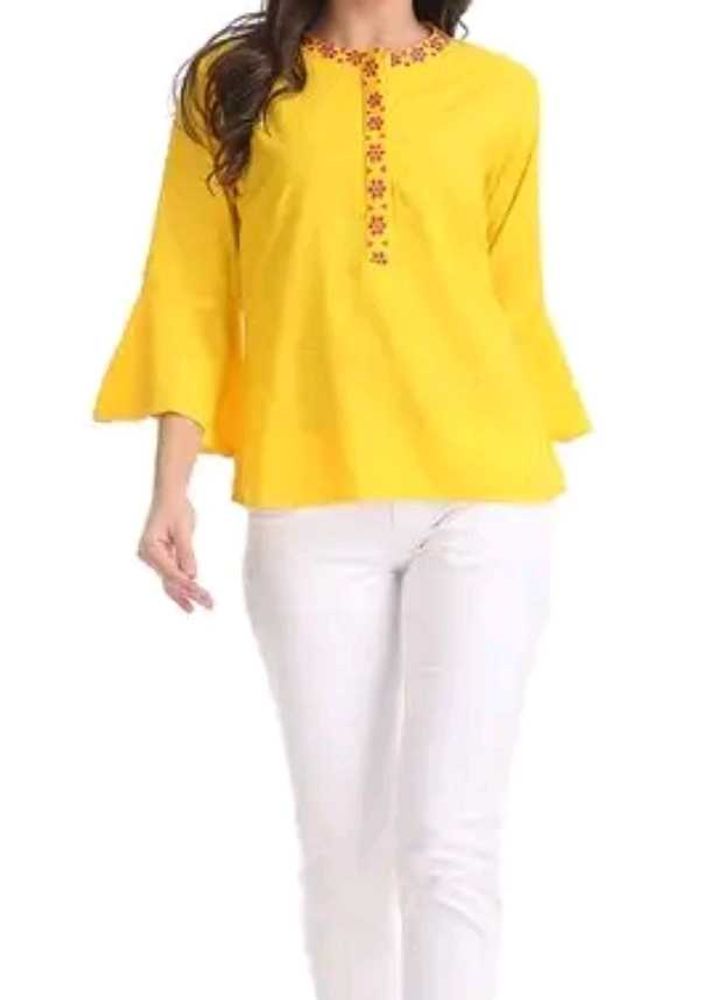 Yellow Embroided top