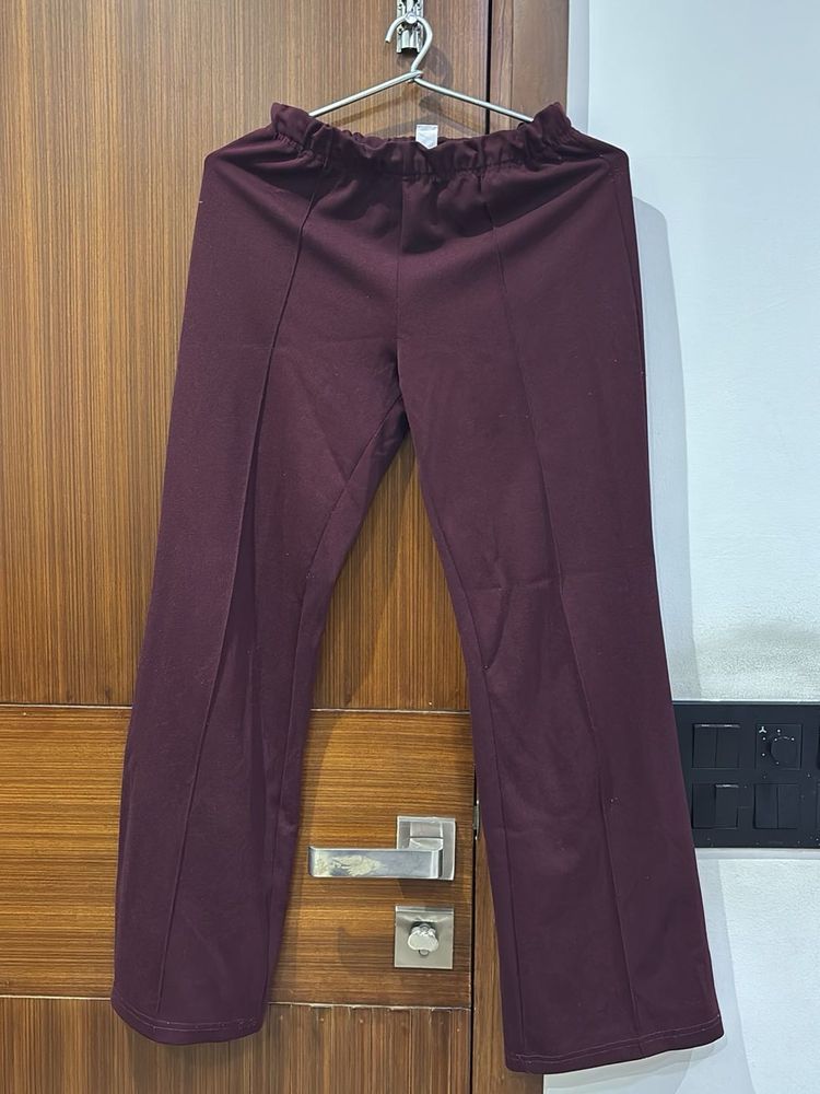 Maroon Relaxed Fit Pants