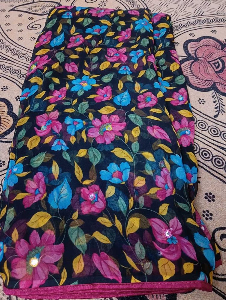 100% Pure Georgette Saree