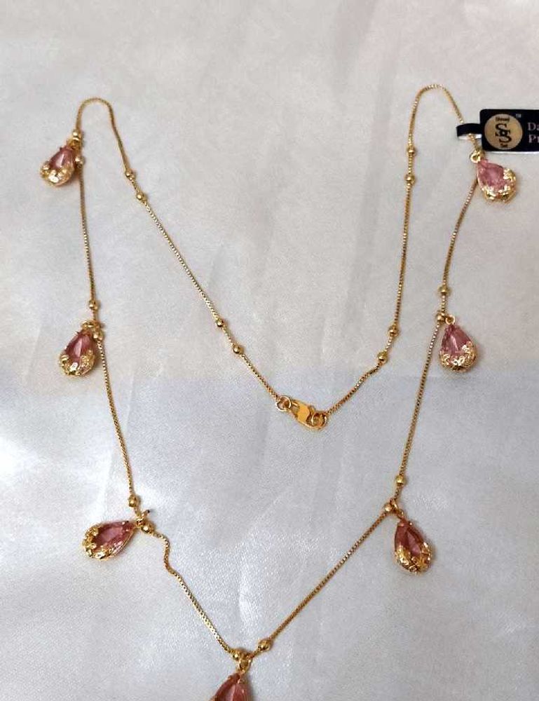 Delicate Pink Gemstone Pendant Necklace