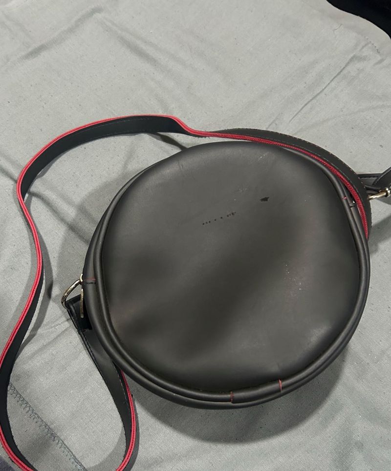 Round Black Crossbody Bag