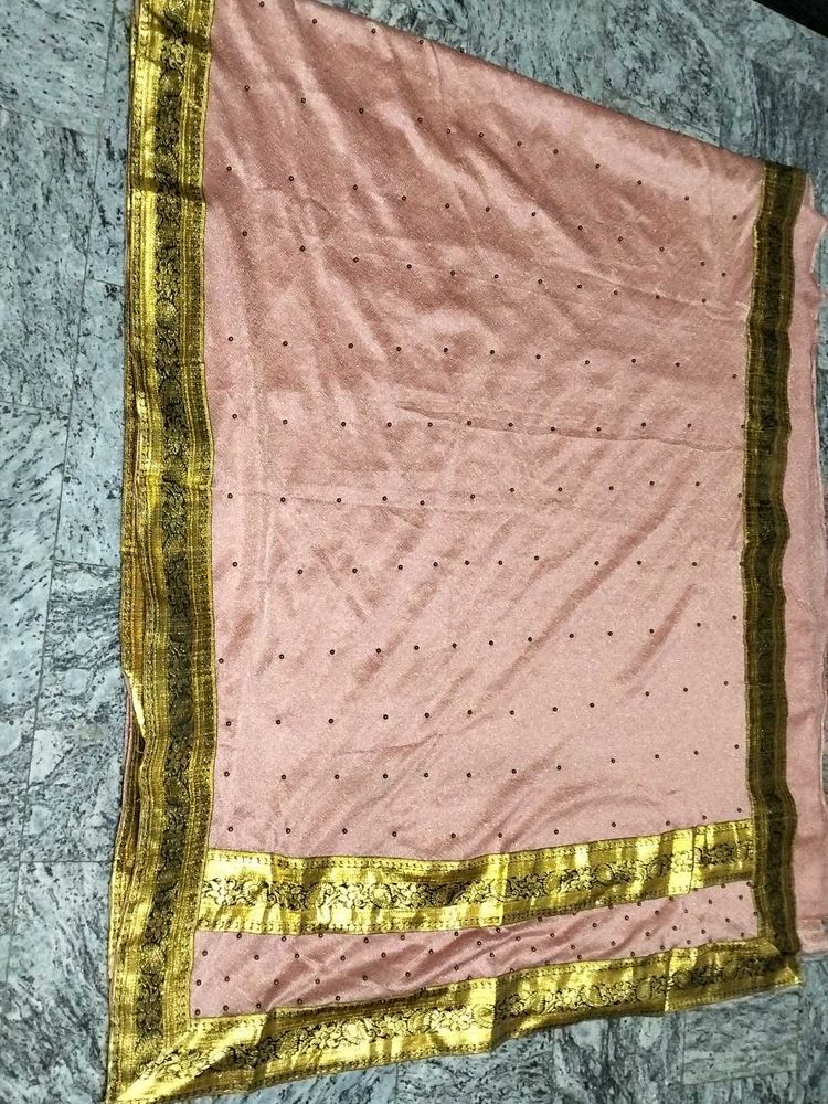 Elegant Pink &amp; Gold Saree