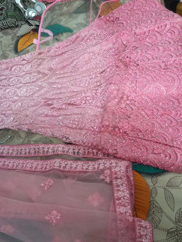 Exquisite Pink Embroidered lehenga