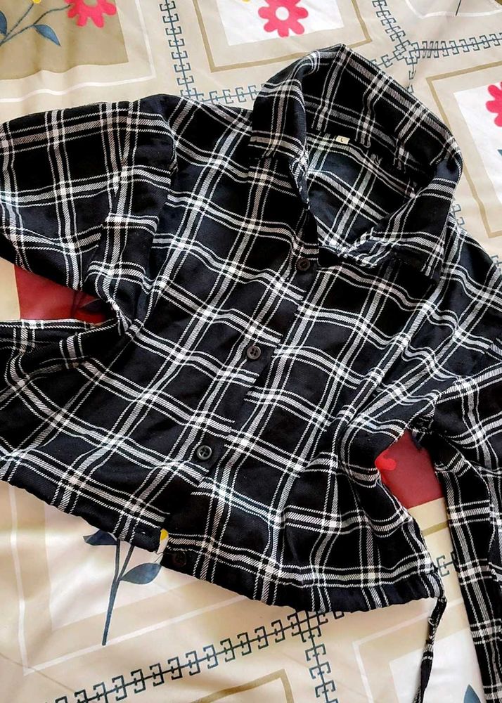 Classic Black &amp; White Plaid Shirt