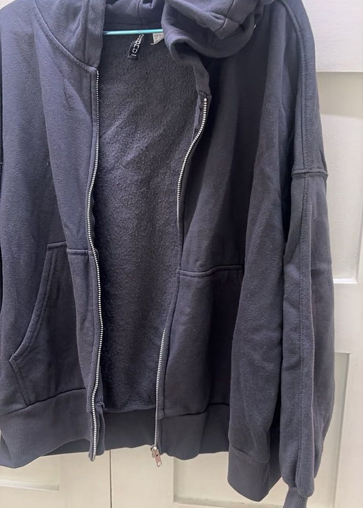 Cozy Charcoal Zip-Up Hoodie