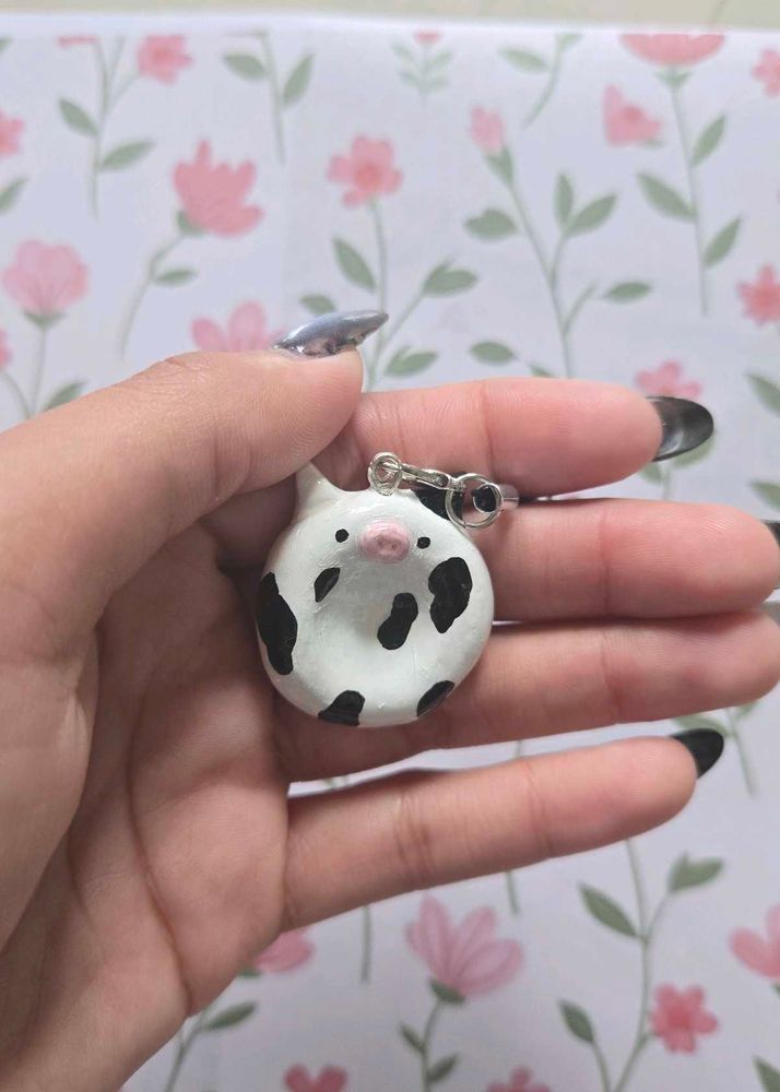 Cute Cow Worry Stone Charm Keychain/Accessory